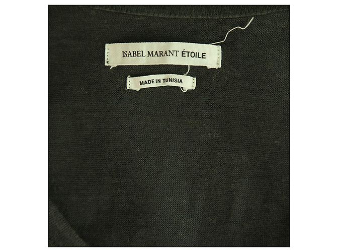 Isabel Marant Etoile Camicetta canotta lunga senza maniche in lino grigio scuro tg S Grigio antracite - vista 3
