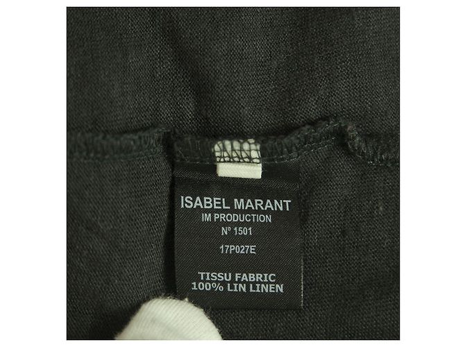 Isabel Marant Etoile Camicetta canotta lunga senza maniche in lino grigio scuro tg S Grigio antracite - vista 4