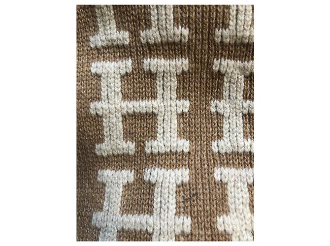 Hermès Kaschmirschal und Mütze Beige - Ansicht 4