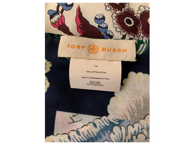 Fular carré Tory Burch de algodón con estampado paisley Multicolor - vista 4