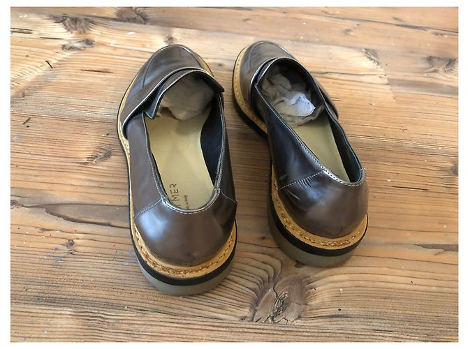 Autre Marque Grey Mer Leder Loafer Silber Grösse 40 - Ansicht 3