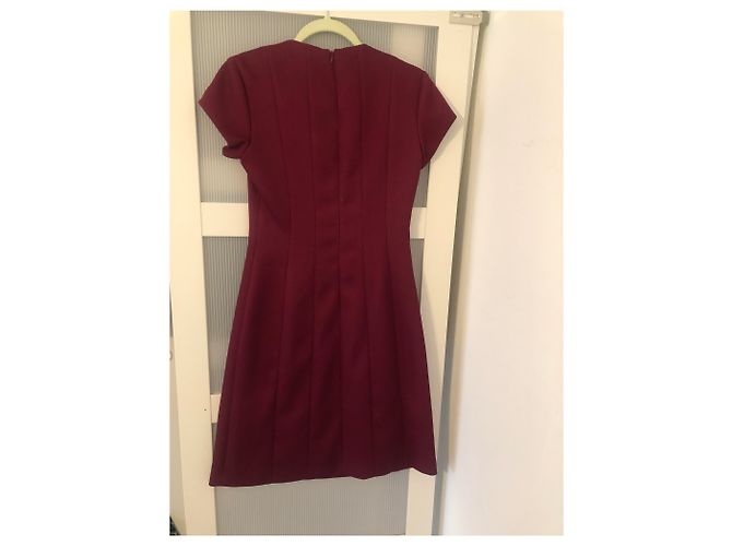 Vestido Adolfo Dominguez de viscosa rojo oscuro Burdeos - vista 3