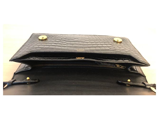 Lydie Hermès Borsa Hermes Annie in coccodrillo nero - vista 10
