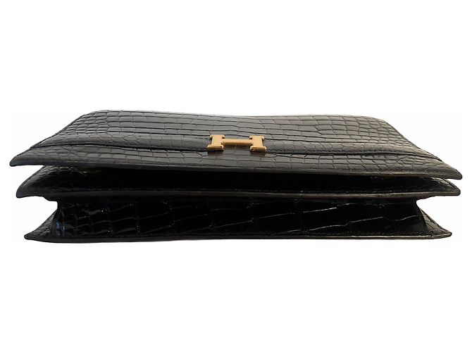 Lydie Hermès Borsa Hermes Annie in coccodrillo nero - vista 5