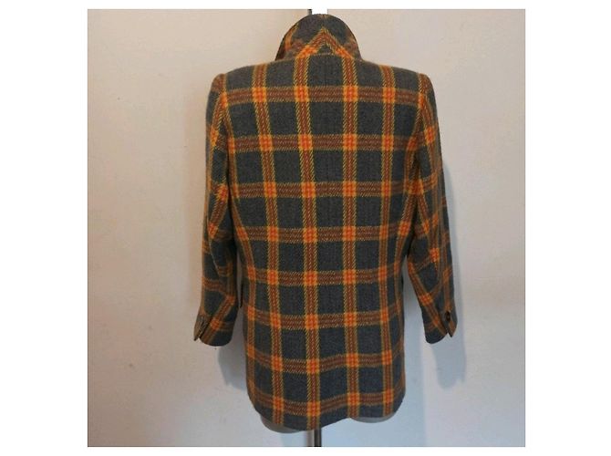 Vintage Guy Laroche giacca blazer check Nero Arancione Grigio - vista 6