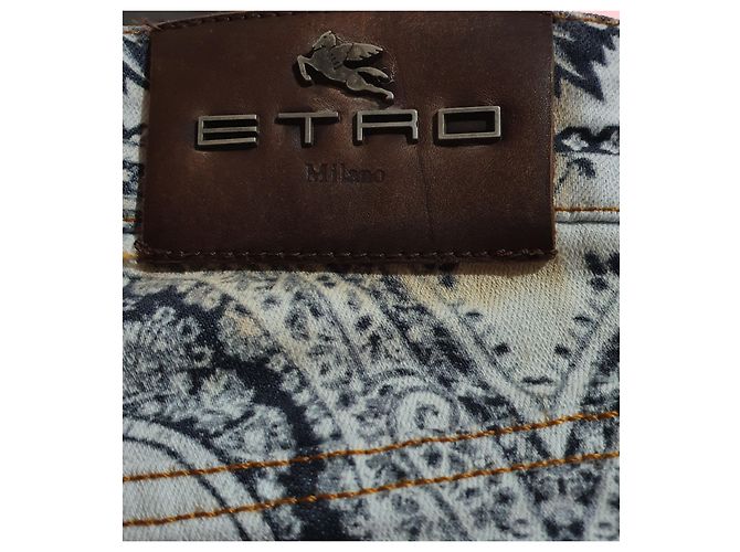 Jeans Etro blu in cotone Taglia 27 - vista 4