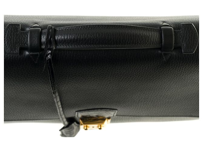 Sac à dépêches Splendida borsa Hermès da uomo Borsa Dispatch in pelle togo nera personalizzata con coccodrillo nero - vista 10