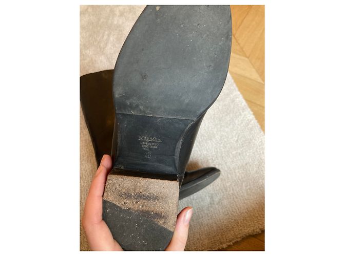 Botas de montar Max Mara de cuero negro - vista 4