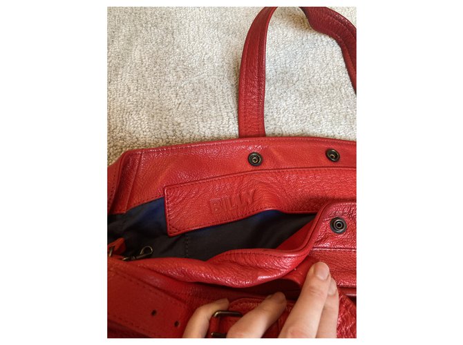 Borsa Jerome Dreyfuss Billy in pelle rossa Rosso - vista 2