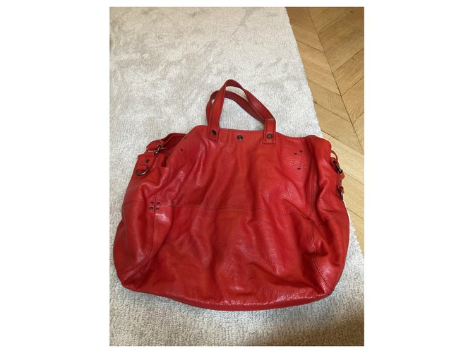 Borsa Jerome Dreyfuss Billy in pelle rossa Rosso - vista 3
