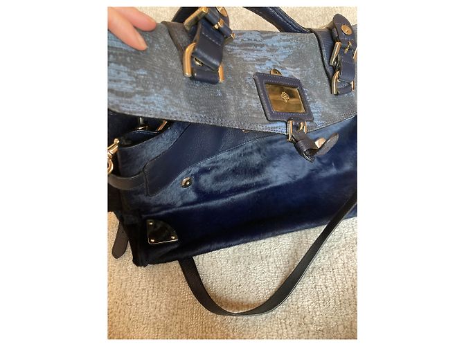 Borsa a mano Mulberry Alexa Blu Effetto Puledro - vista 3