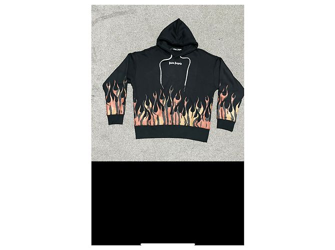 Palm Angels Upperr Flames Hoodie Schwarz Orange - Ansicht 2