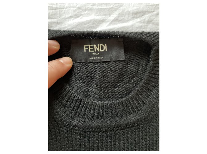 Fendi Diabolic Knit Wollpullover Schwarz - Ansicht 2