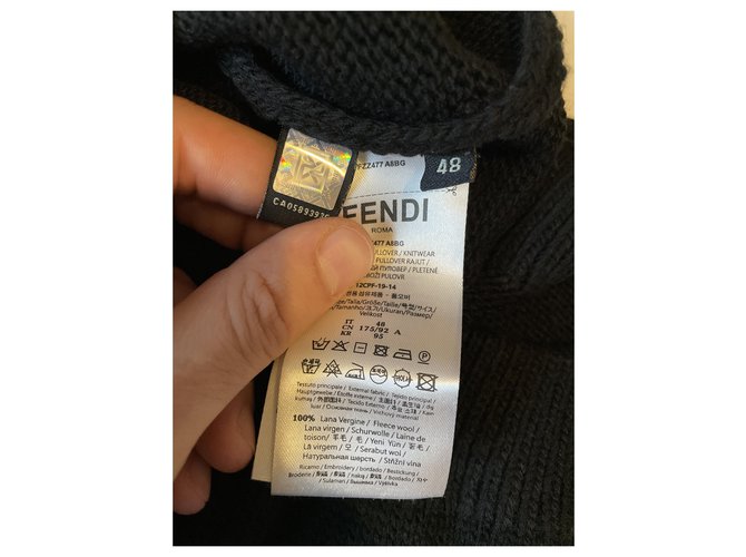 Fendi Diabolic Knit Wollpullover Schwarz - Ansicht 4