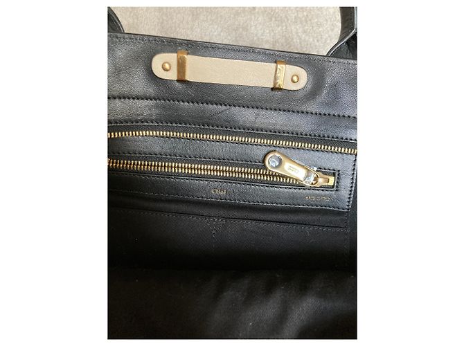 Borsa a mano Chloé Alice in pelle nero e bianco - vista 3