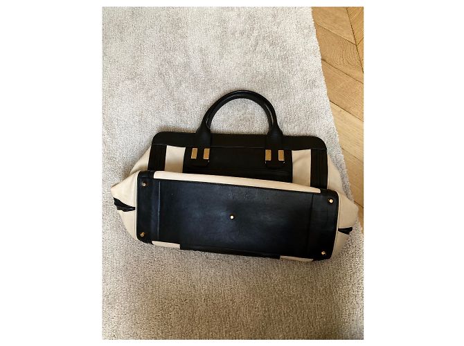 Borsa a mano Chloé Alice in pelle nero e bianco - vista 5
