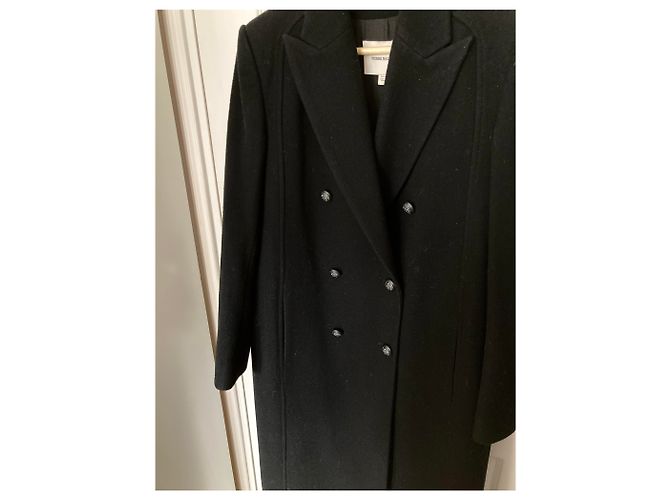 Abrigo largo de lana estilo caban negro Pierre Balmain - vista 4