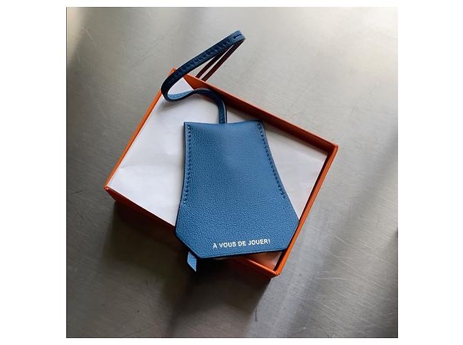 Charm Hermès Kelly Clochette Narcisse Espelho Azul Couro - vista 6