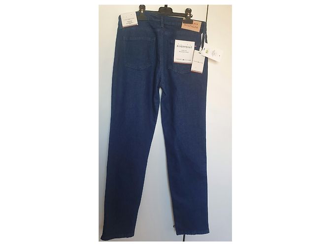 Vaqueros Tommy Hilfiger de denim azul oscuro con rayas blancas - vista 2