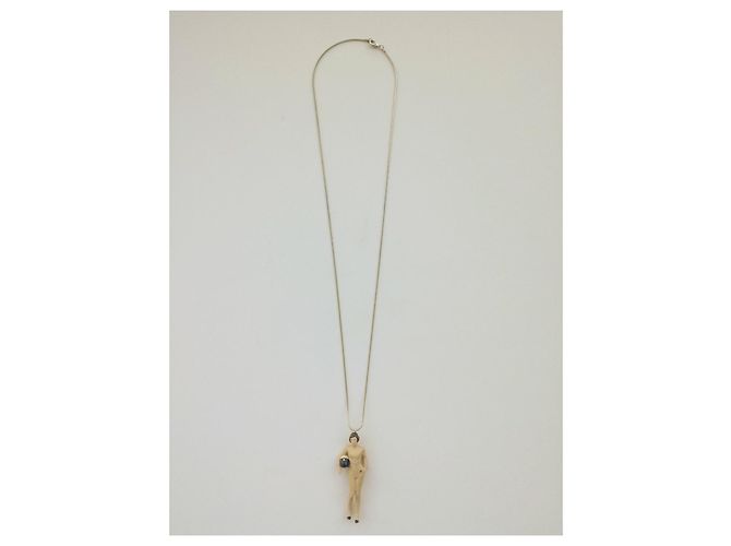 Collana Chanel Keira Knightley Biker Beige - vista 6