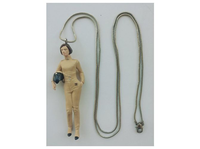 Collana Chanel Keira Knightley Biker Beige - vista 7