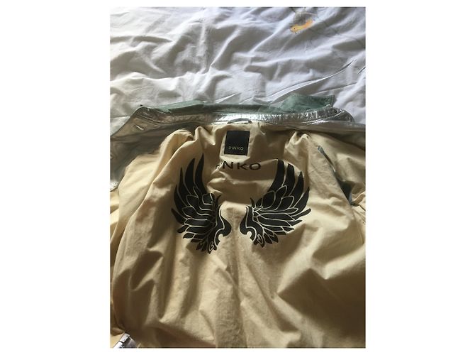 Pinko Lederjacke Hellblau und Silber - Ansicht 7