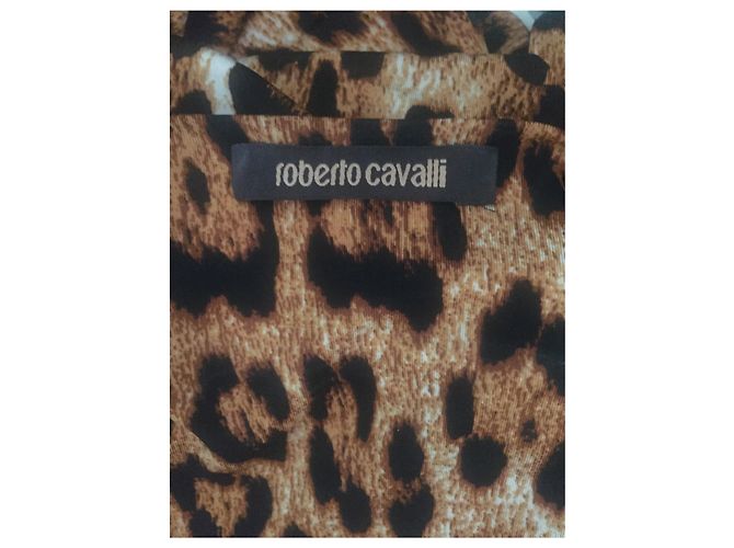 Roberto Cavalli Kleid mit Leopardenmuster V-Ausschnitt Viscose Leopardenprint - Ansicht 5