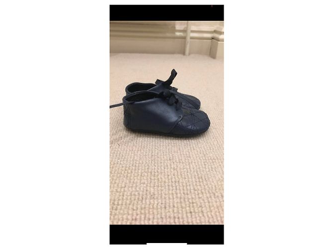 Baby Dior Cannage Lederschuhe Navy Blau Marineblau - Ansicht 2