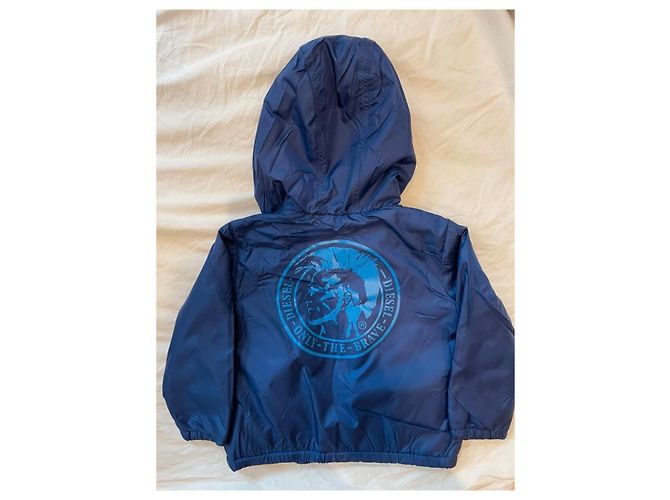 Veste à capuche Diesel bébé garçon bleu nylon et coton 12 mois - vue 2