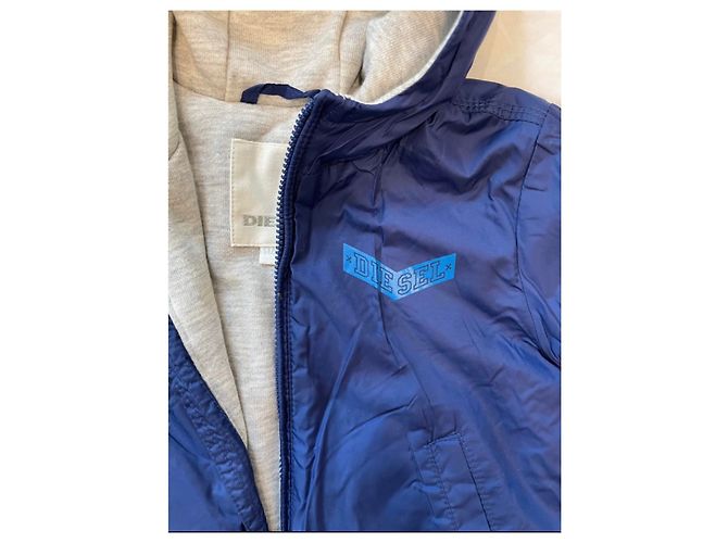 Veste à capuche Diesel bébé garçon bleu nylon et coton 12 mois - vue 4