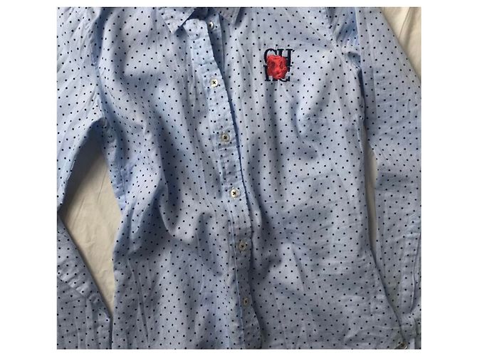 Camisa Carolina Herrera de Lunares de Algodón Azul Claro - vista 3