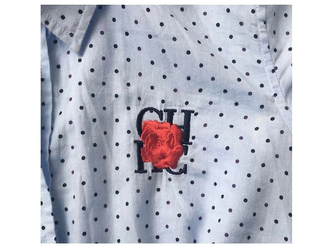 Camisa Carolina Herrera de Lunares de Algodón Azul Claro - vista 5