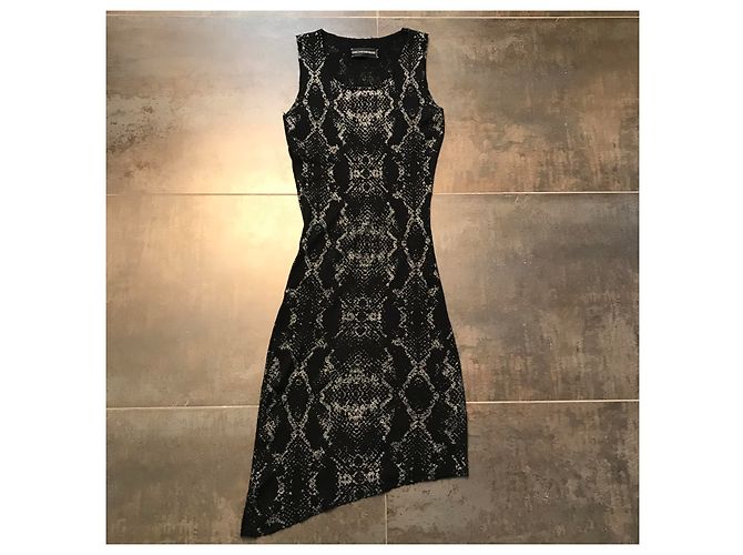 Zadig & Voltaire Cashmere Dress Black Silvery Python Pattern - view 2