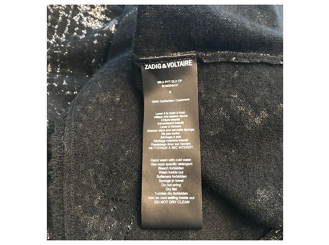 Zadig & Voltaire Cashmere Dress Black Silvery Python Pattern - view 3