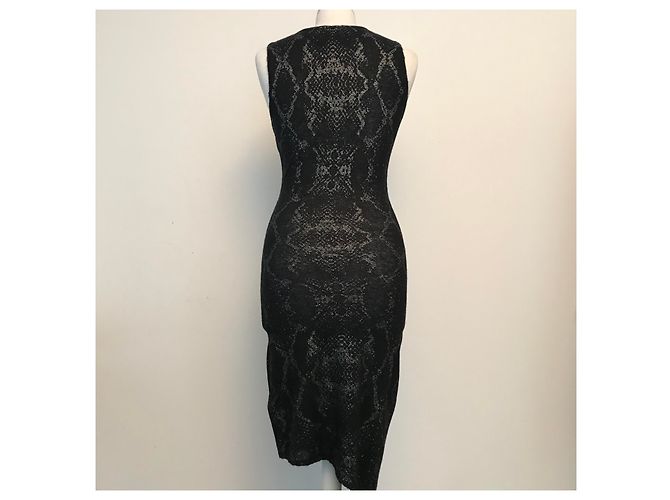 Zadig & Voltaire Cashmere Dress Black Silvery Python Pattern - view 5