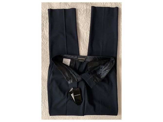 Emporio Armani Blu Poly Stretchhose Dunkelblau - Ansicht 4