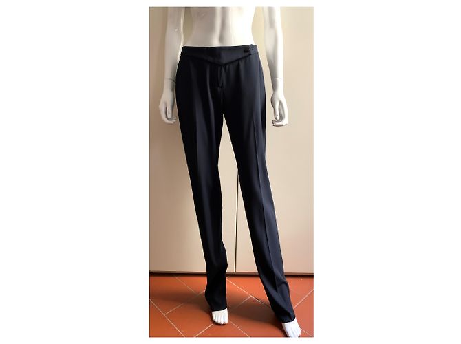 Emporio Armani Blu Poly Stretchhose Dunkelblau - Ansicht 8