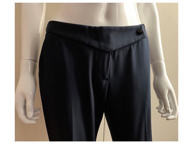 Emporio Armani Blu Poly Stretchhose Dunkelblau - Ansicht 9