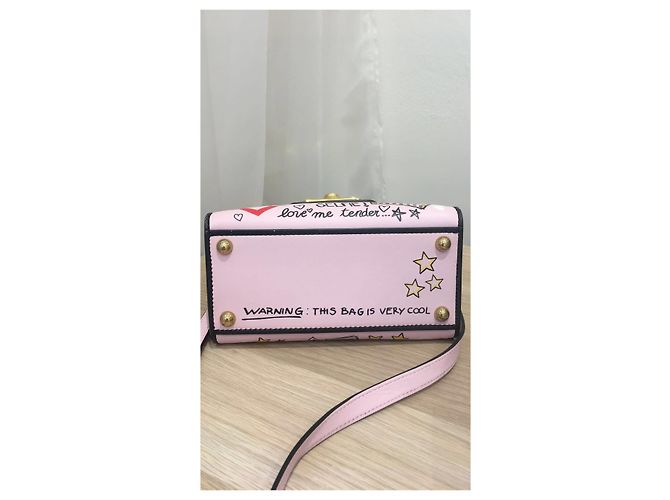 Dolce & Gabbana Borsa Satchel Welcome Graffiti Rosa in Pelle di Vitello - vista 2