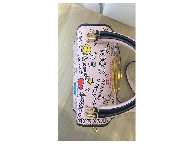Dolce & Gabbana Borsa Satchel Welcome Graffiti Rosa in Pelle di Vitello - vista 3