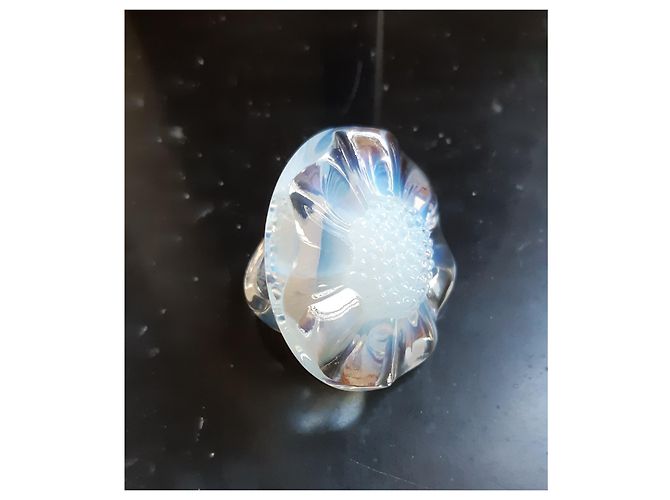 Lalique Anello di cristallo fiore - opale - vista 2