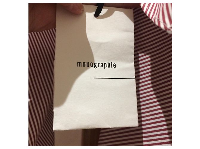 Túnica Monographie de algodón a rayas blanco y burdeos - vista 7