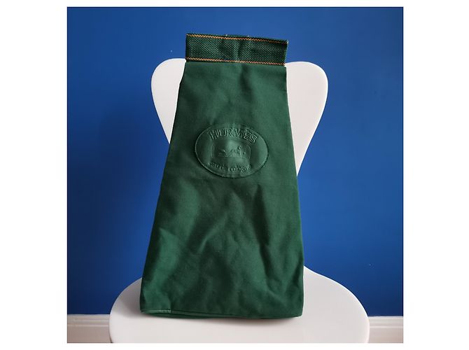 Mochila Hermès verde de algodón - vista 10