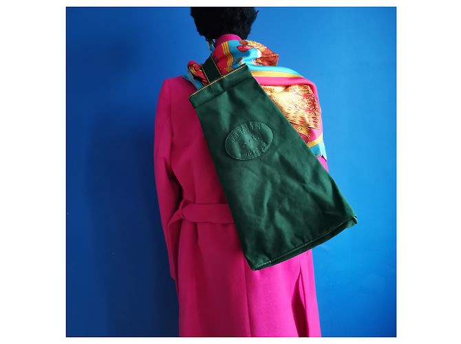 Mochila Hermès verde de algodón - vista 2