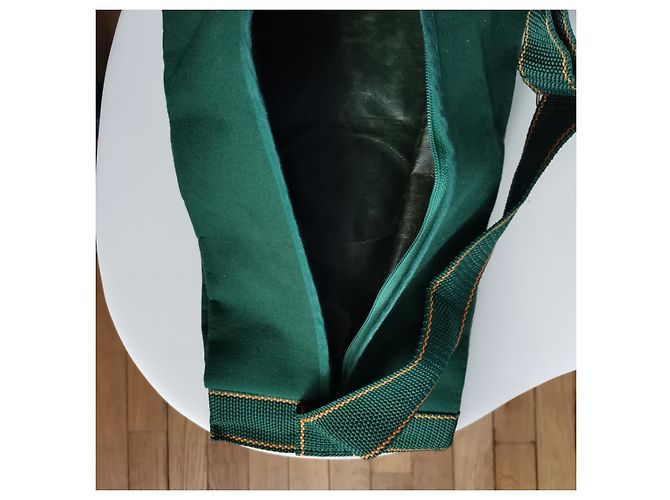 Mochila Hermès verde de algodón - vista 4