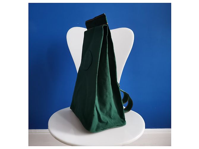Mochila Hermès verde de algodón - vista 8