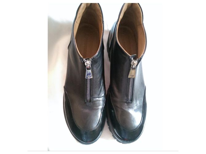 Stivaletti Emporio Armani in pelle nera - vista 3