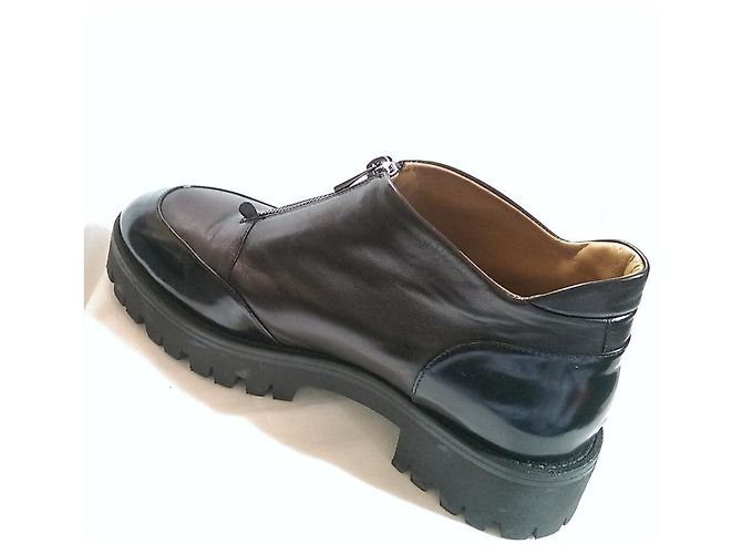 Stivaletti Emporio Armani in pelle nera - vista 4