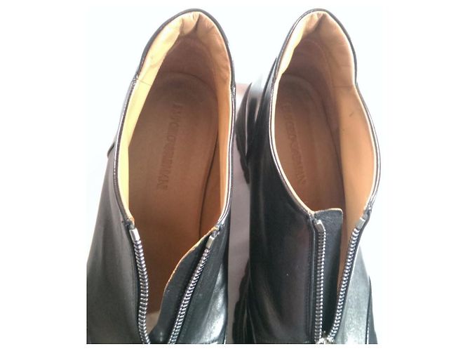 Stivaletti Emporio Armani in pelle nera - vista 5