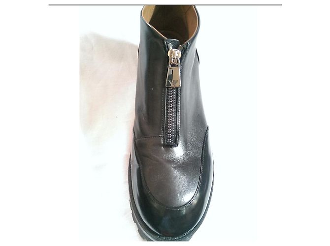 Stivaletti Emporio Armani in pelle nera - vista 6